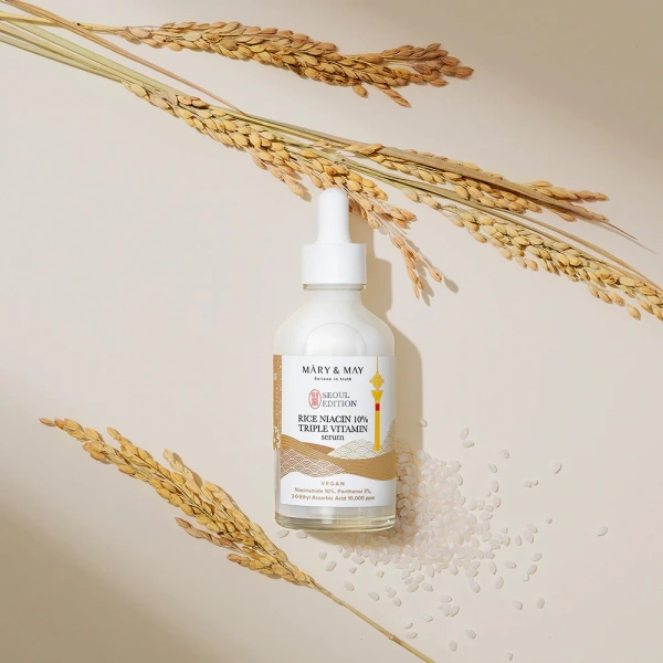   Mary&May Rice niacin 10% Triple Vitamin Serum Крем-сыворотка для борьбы с тусклостью и пигментацией 